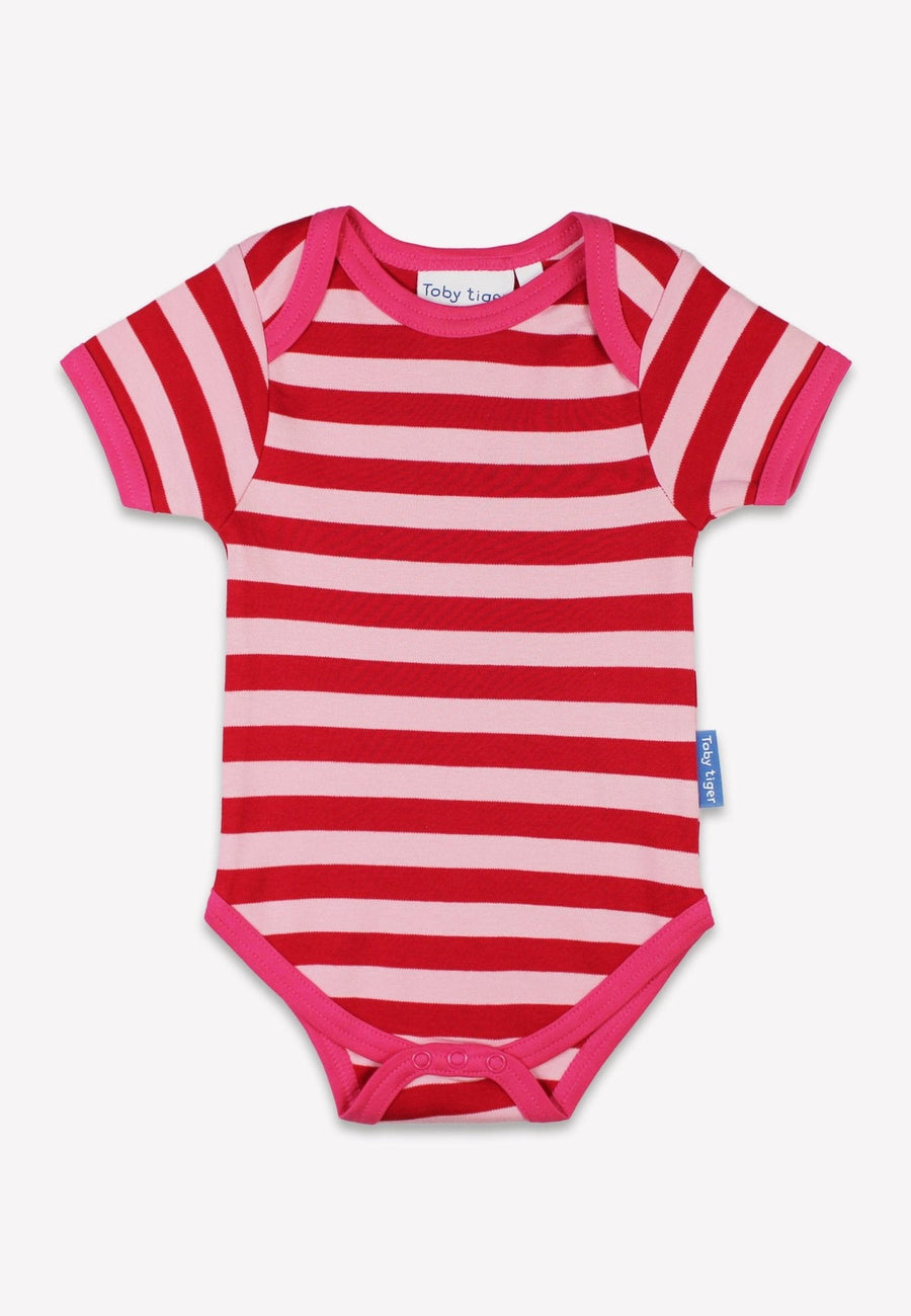 Luxury Organic Cotton Baby Gift Set with Retro Floral Print, Pink Footed Pajamas, Hat and Bodysuit in Eco-Friendly Bag by Toby Tiger at brixbailey.com