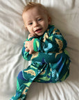 Premium Dinosaur Print Baby Gift Set with Matching Outfit, Hat, and Bodysuit in Soft Organic Cotton by Toby Tiger at brixbailey.com