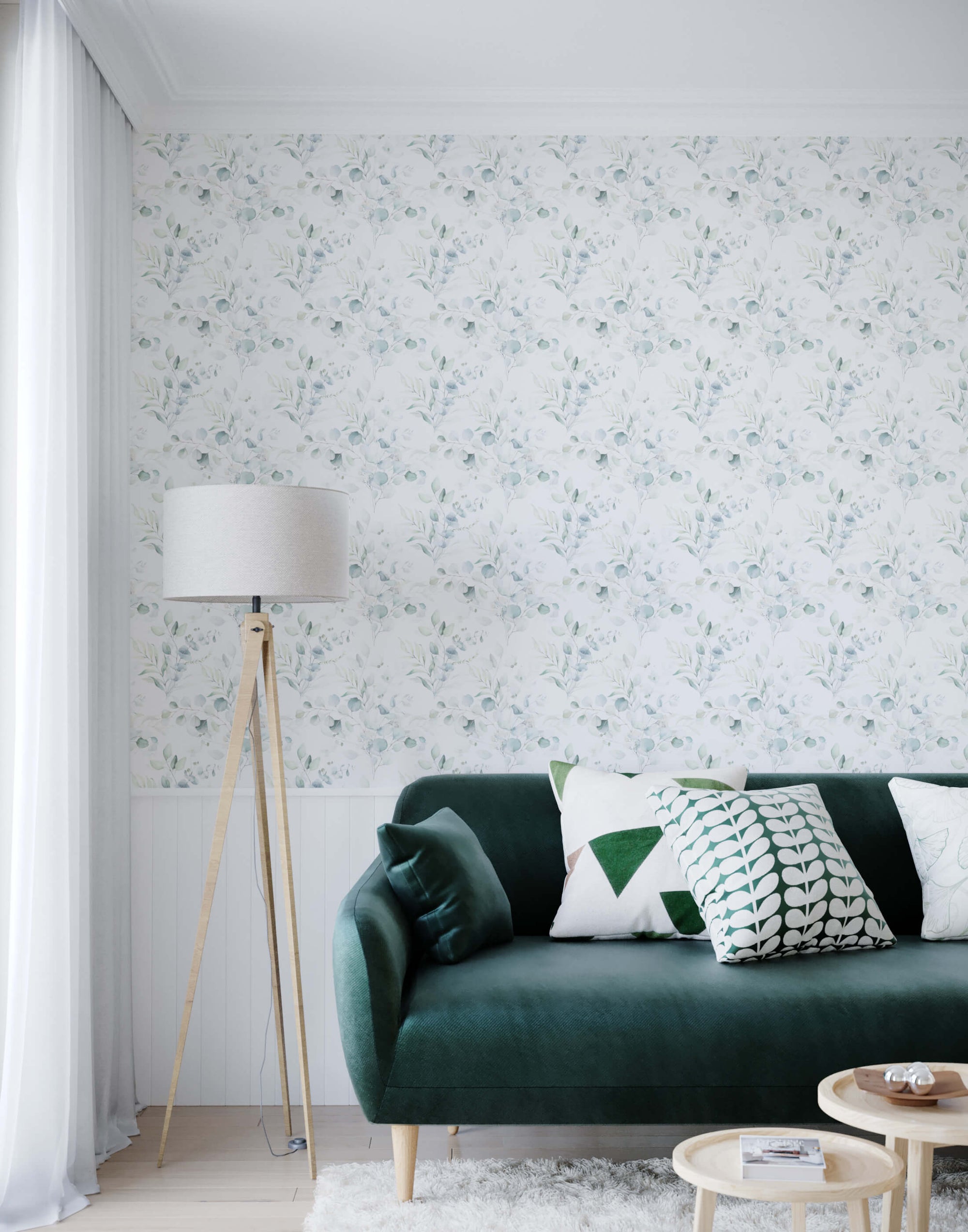 Watercolour Eucalyptus Leaf Wallpaper