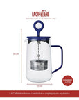 Blue Gyro Glass Teapot with 1.25 Liter Infuser