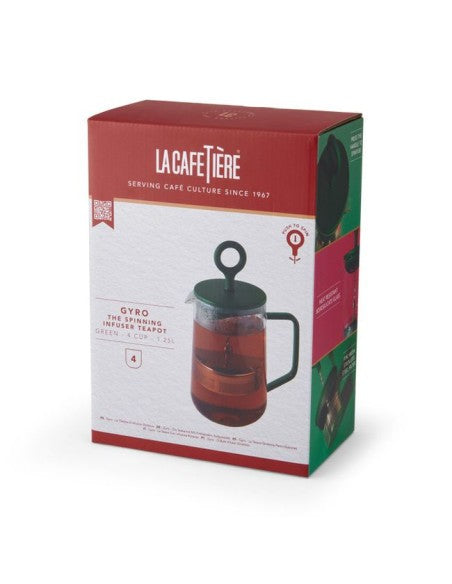 Green Glass Gyro Teapot 1.25 Liter