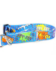 Blue Graffiti Half Choke Collar for Large Dogs
