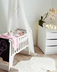 Natural Birchwood Baby Cradle – Soothing & Stylish by Adensen at www.brixbailey.com