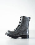 Gray Punk Style Leather Boots