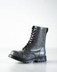 Gray Punk Style Leather Boots