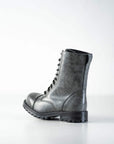 Gray Punk Style Leather Boots