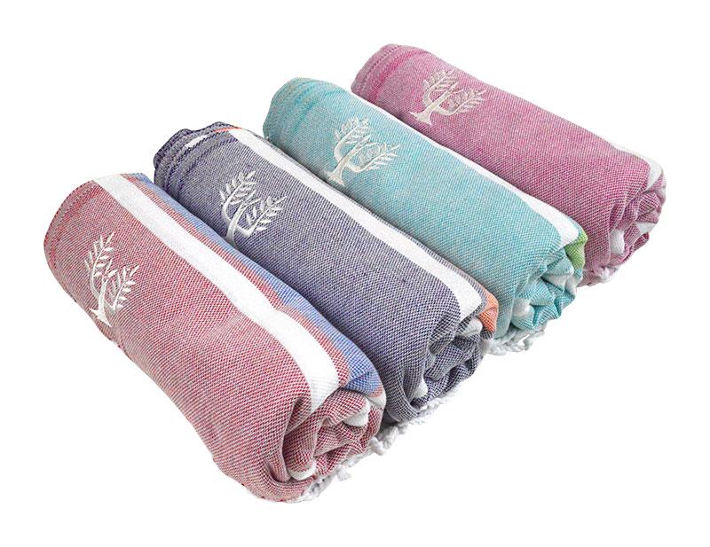 Luxury Hampton hammam towel, premium soft cotton, pink and orange stripe, quick-drying, absorbent, handloomed in Turkey, stylish for yachts and boats by Wildash London at brixbailey.com