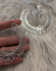 Golden/Silver Lotus Filigree Hoops