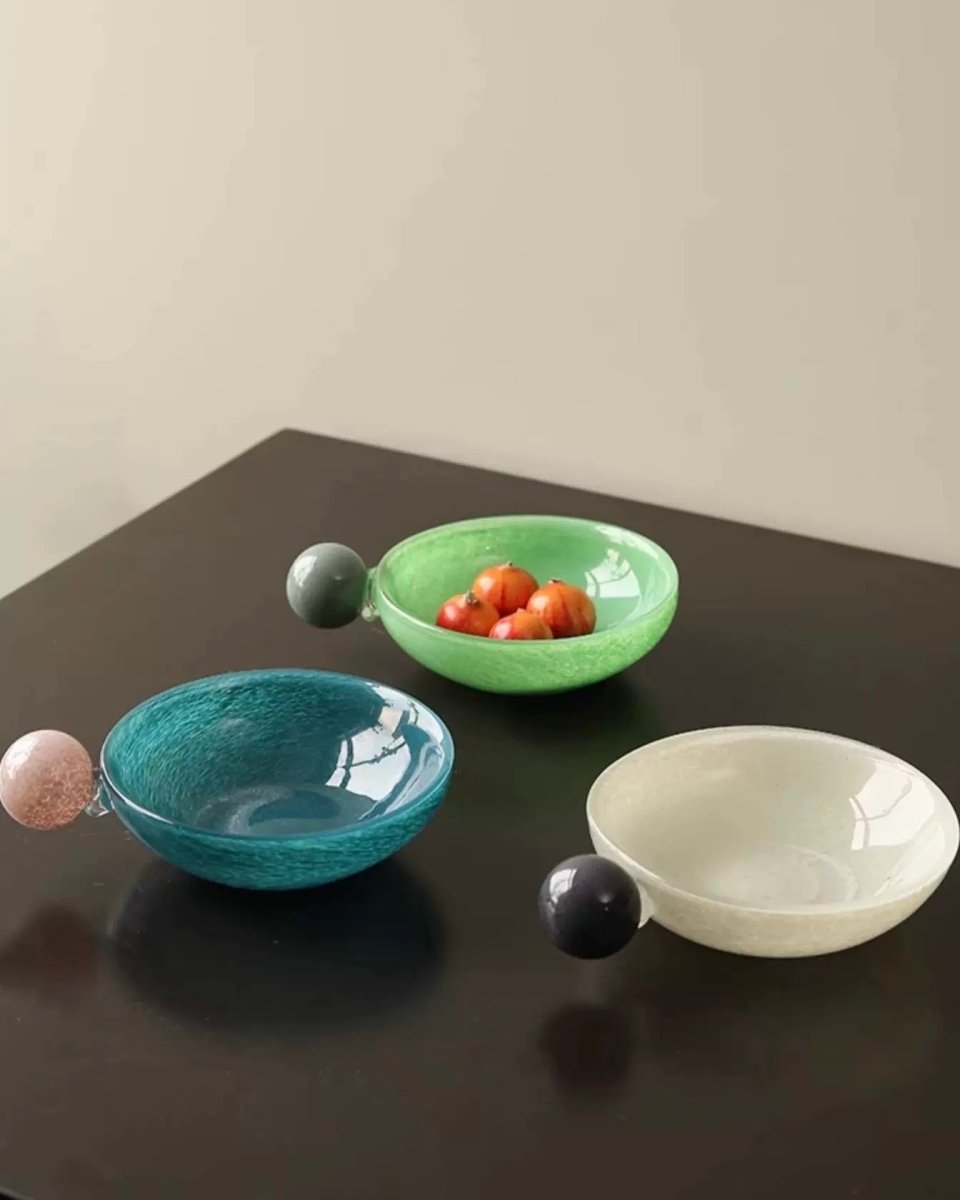 Handblown Bonbon Whimsical Salad Snack Desert Bowl, Eclectic Decorative Bowl-1