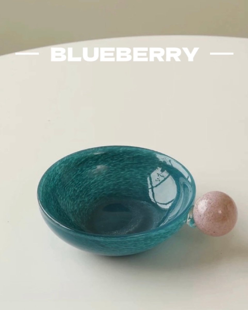 Handblown Bonbon Whimsical Salad Snack Desert Bowl, Eclectic Decorative Bowl-5