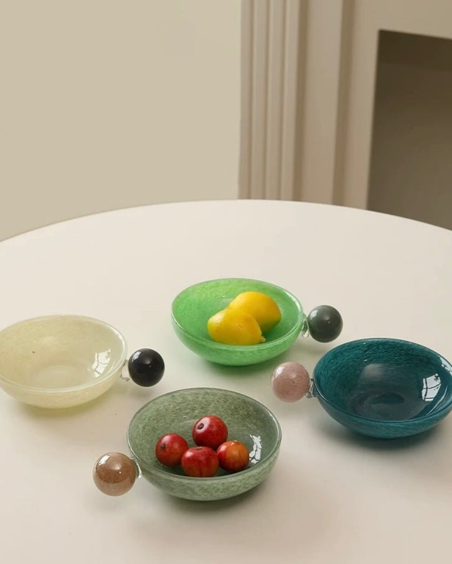 Handblown Bonbon Whimsical Salad Snack Desert Bowl, Eclectic Decorative Bowl-2