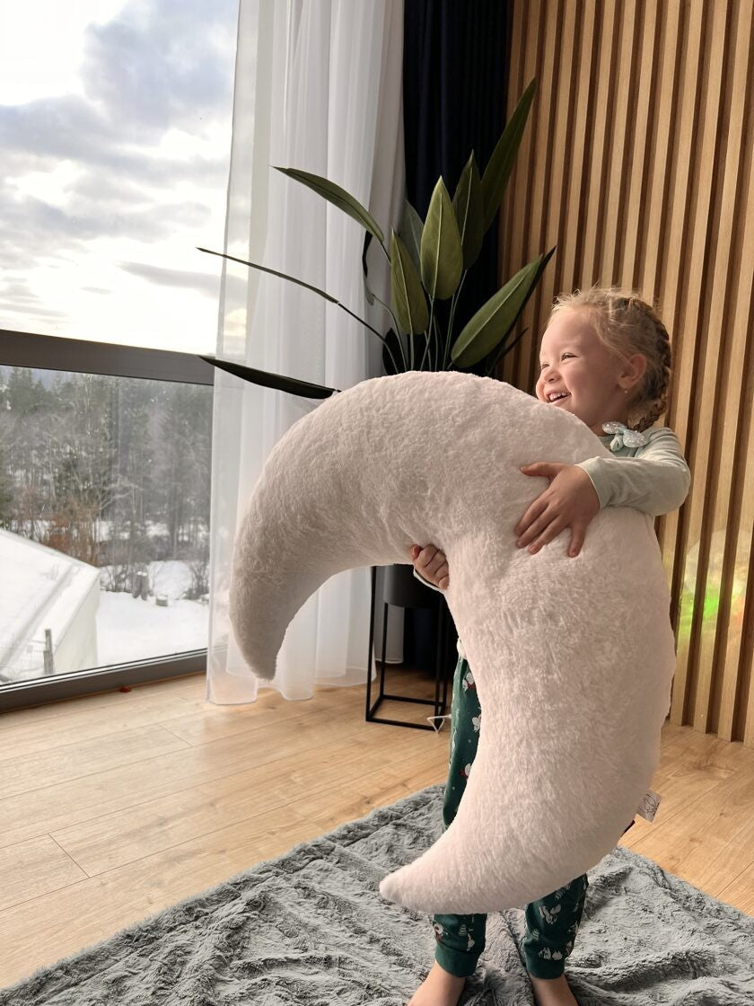 Handcrafted Giant Moon Pillow for Dreamy Nurseries