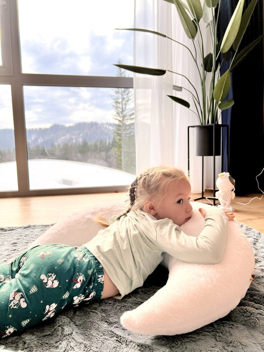 Handcrafted Giant Moon Pillow for Dreamy Nurseries