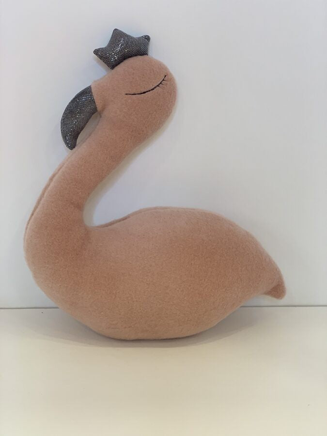 Handmade Pink Flamingo Soft Toy With Crown