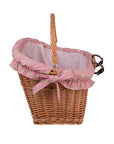 Handmade Natural Willow Bicycle Basket with Fabric Liner