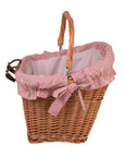Handmade Natural Willow Bicycle Basket with Fabric Liner