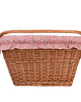 Handmade Natural Willow Bicycle Basket with Fabric Liner