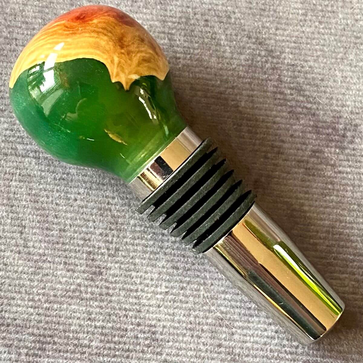 Luxury Handmade Burr Wood &amp; Resin Wine Stopper | Unique Wine Gift