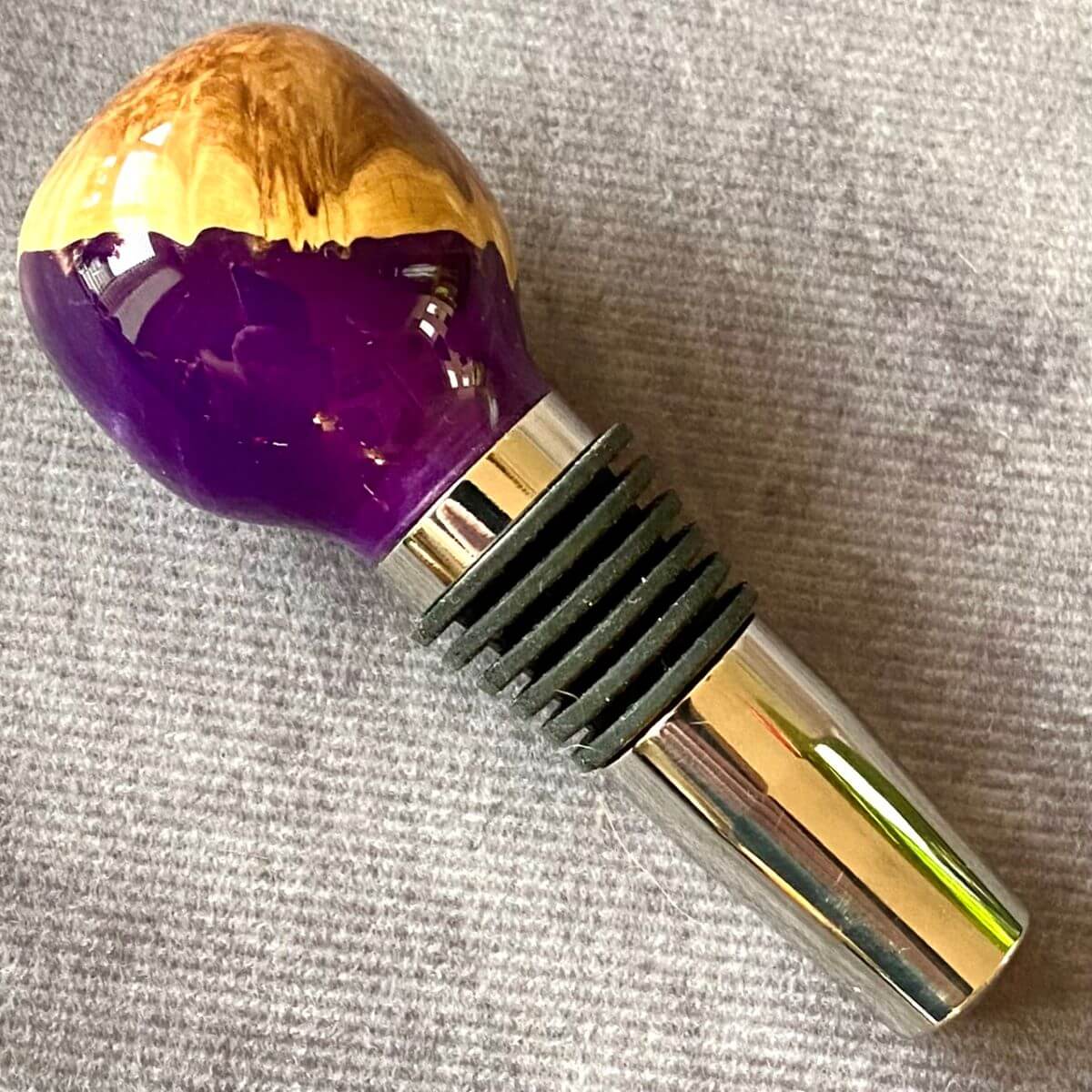 Luxury Handmade Burr Wood &amp; Resin Wine Stopper | Unique Wine Gift