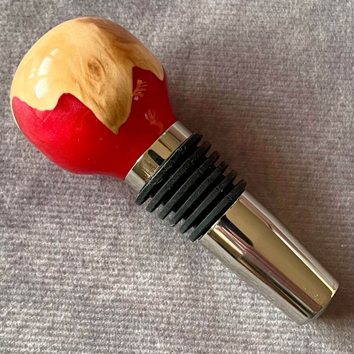 Luxury Handmade Burr Wood &amp; Resin Wine Stopper | Unique Wine Gift