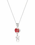 Poppy Initial Charm Heart Pendant Necklace with Heart Charm