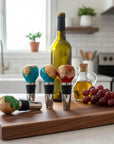 Luxury Handmade Burr Wood & Resin Wine Stopper | Unique Wine Gift
