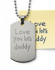 Handwriting Dog Tag – Custom Photo Pendant Engraved on Both Sides | Velvet Pouch Gift