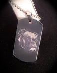 Handwriting Dog Tag – Custom Photo Pendant Engraved on Both Sides | Velvet Pouch Gift
