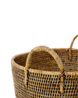 Handy Handwoven Rattan Basket - Brown