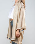 Oversized Kimono Gown with Belt in Fluid Cupro