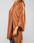 Oversized Kimono Gown with Belt in Fluid Cupro