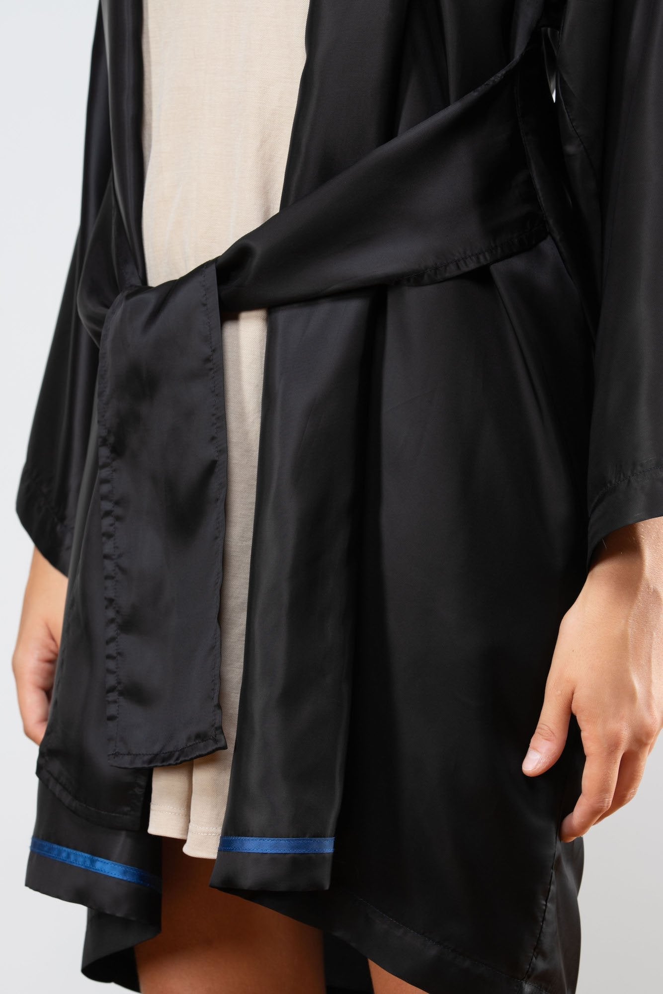 Oversized Kimono Gown with Belt in Fluid Cupro