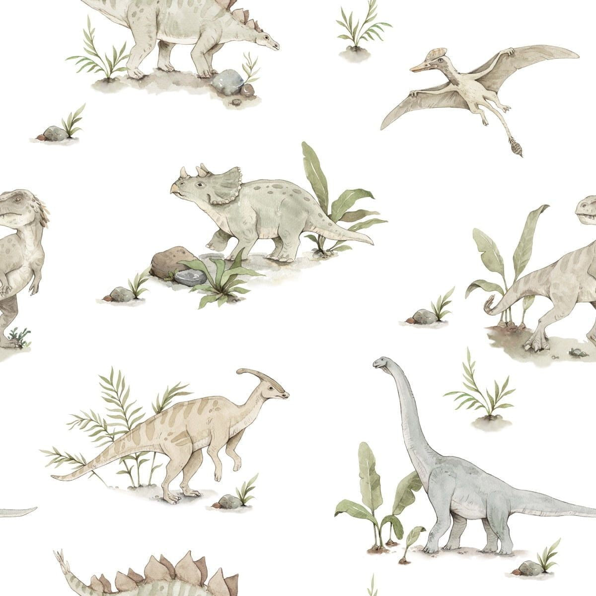 Happy Dinosaurs Wallpaper for Kids Bedrooms