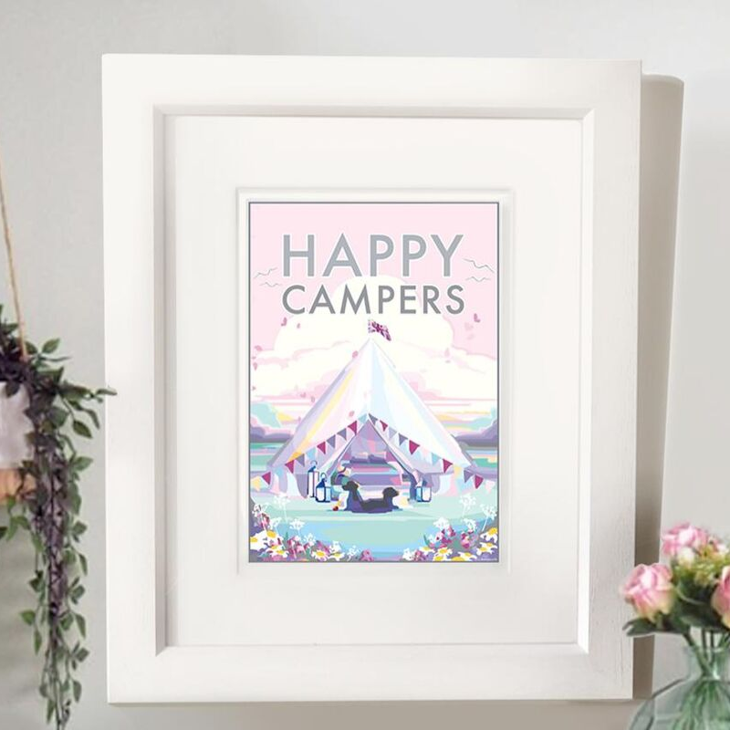 Vintage Camping Travel Poster