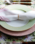 Harbour Island Round Rattan Charger Placemat Pink - Set of 4