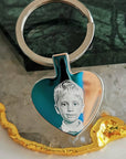 Personalised Heart Photo Keyring – Double-Sided Stainless Steel Engraving