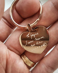 Personalised Rose Gold Heart Keyring – Double-Sided Photo Engraving