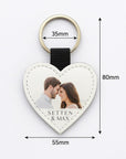 Heart Photo Keyring – Custom Wedding Favour Keepsake With Names & Date