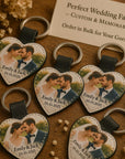 Heart Photo Keyring – Custom Wedding Favour Keepsake With Names & Date