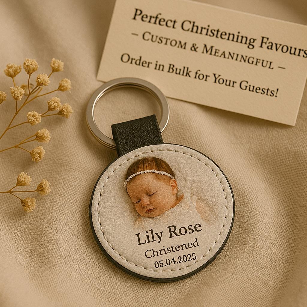 Heart Photo Keyring – Custom Wedding Favour Keepsake With Names &amp; Date