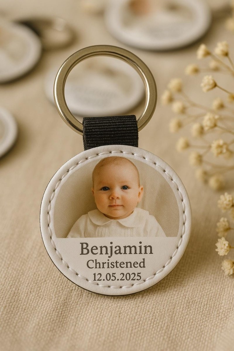 Heart Photo Keyring – Custom Wedding Favour Keepsake With Names &amp; Date