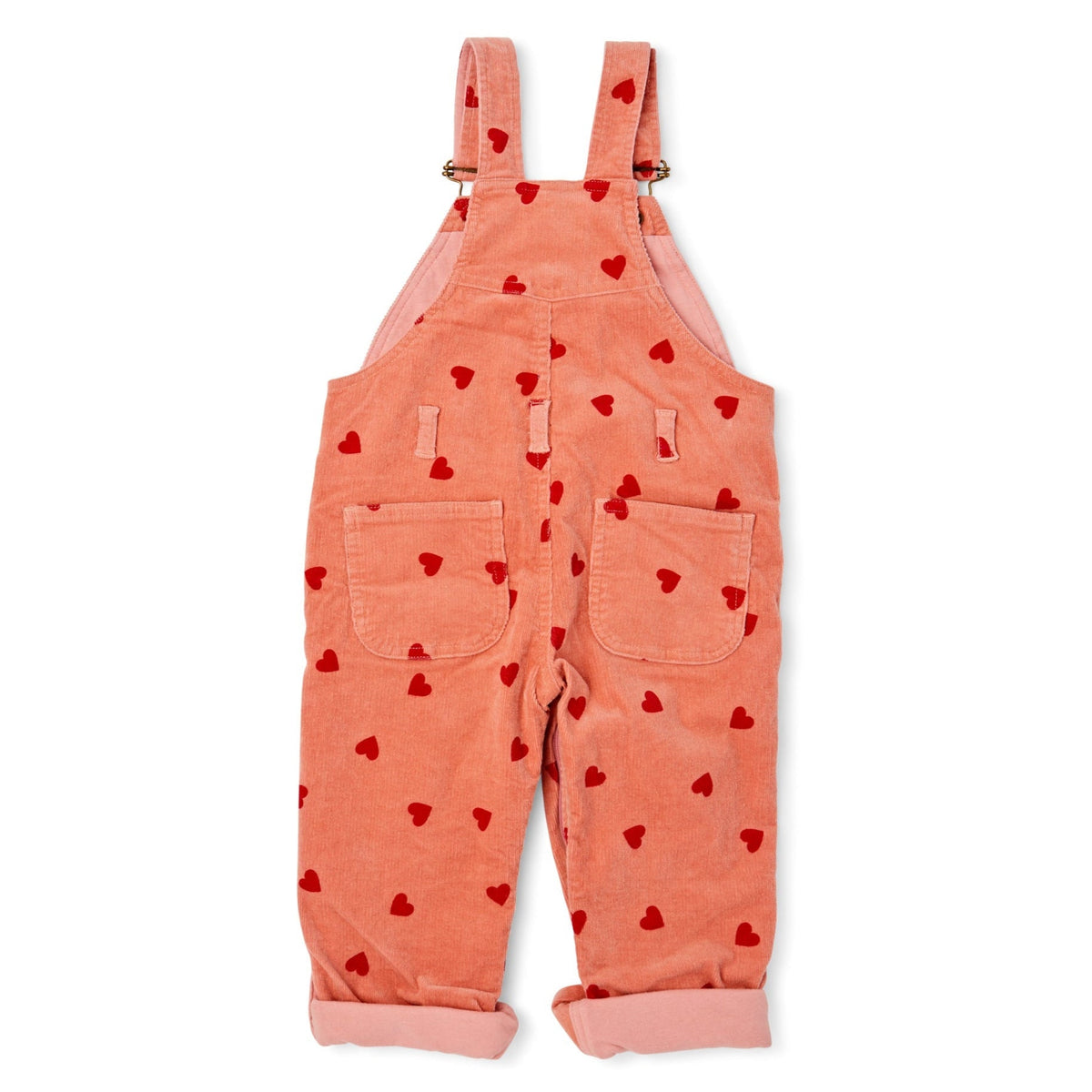 Heart Print Corduroy Dungarees
