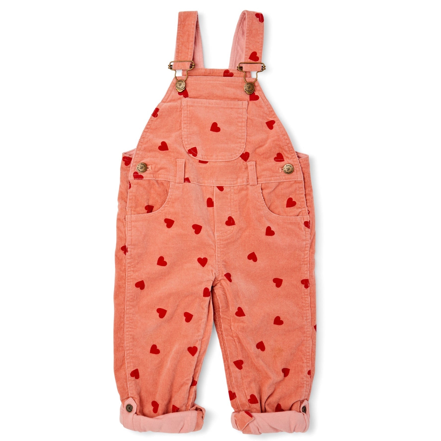 Heart Print Corduroy Dungarees