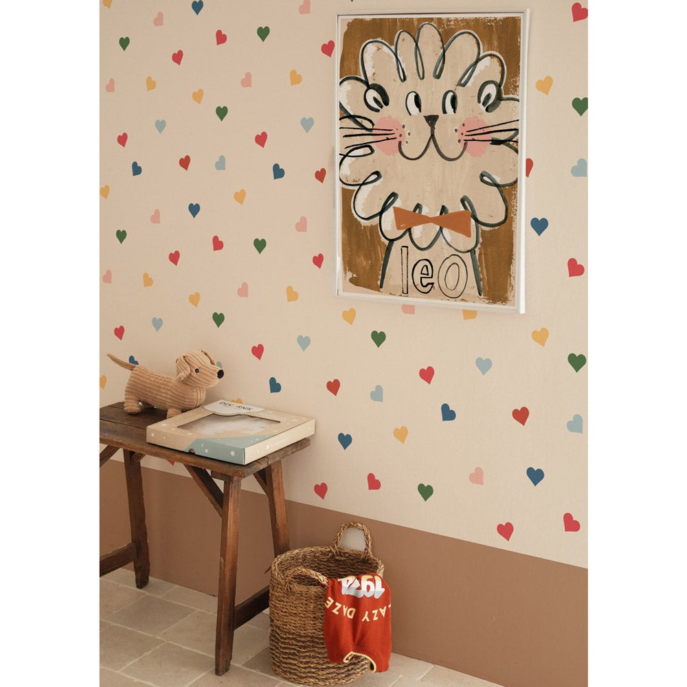 Bright Hearts Kids Room Wallpaper