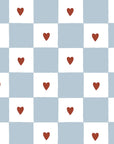 French Hearts Check Wallpaper for Children