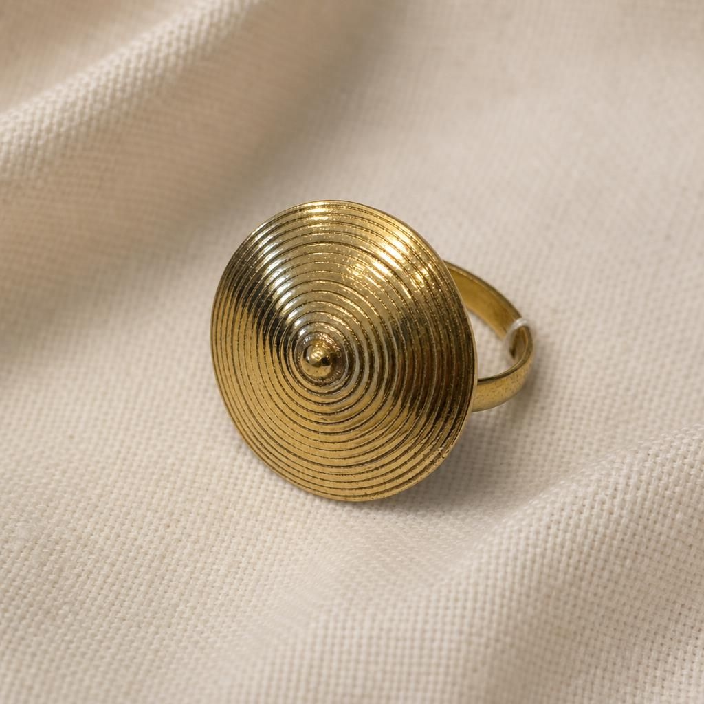 Brass Spiral Statement Ring — Temple Vortex