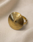 Brass Spiral Statement Ring — Temple Vortex