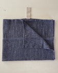 Big Linen Towel in Blue Fishbone