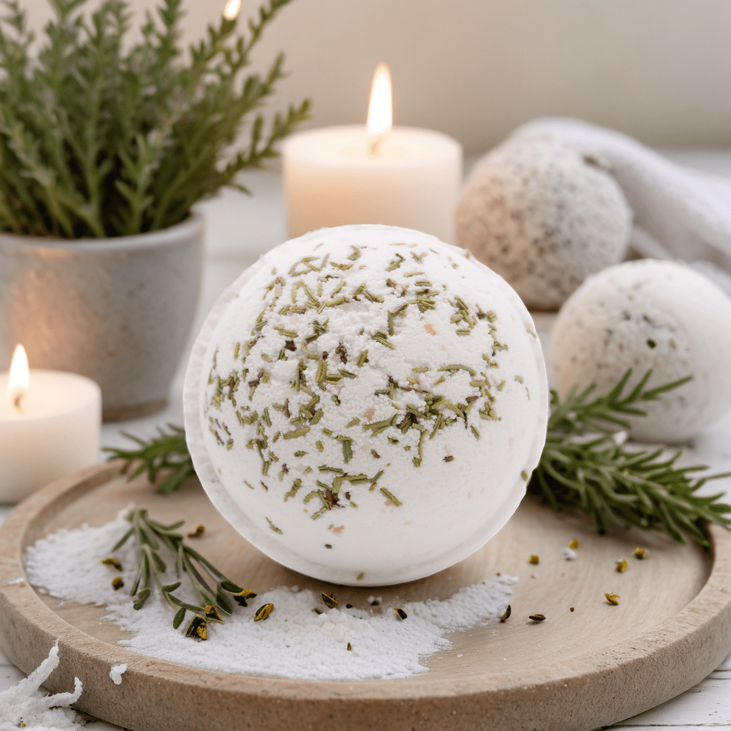 Himalayan Salt Bath Bomb - Clarity with Rosemary &amp; Clary Sage &amp; Olive Oil