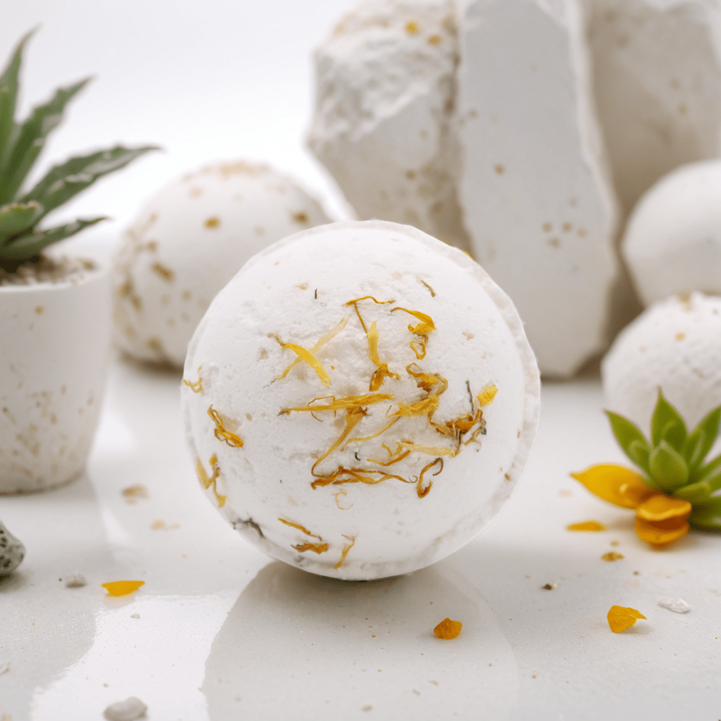 Himalayan Salt Bath Bomb - Energise with Lemon, Ginger, Orange &amp; Avocado Oil